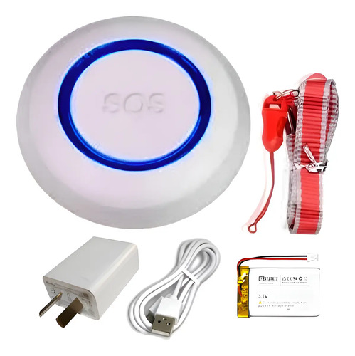 Boton Sos Wifi Emergencia Riesgo Smart Life Tuya Portátil Blanco